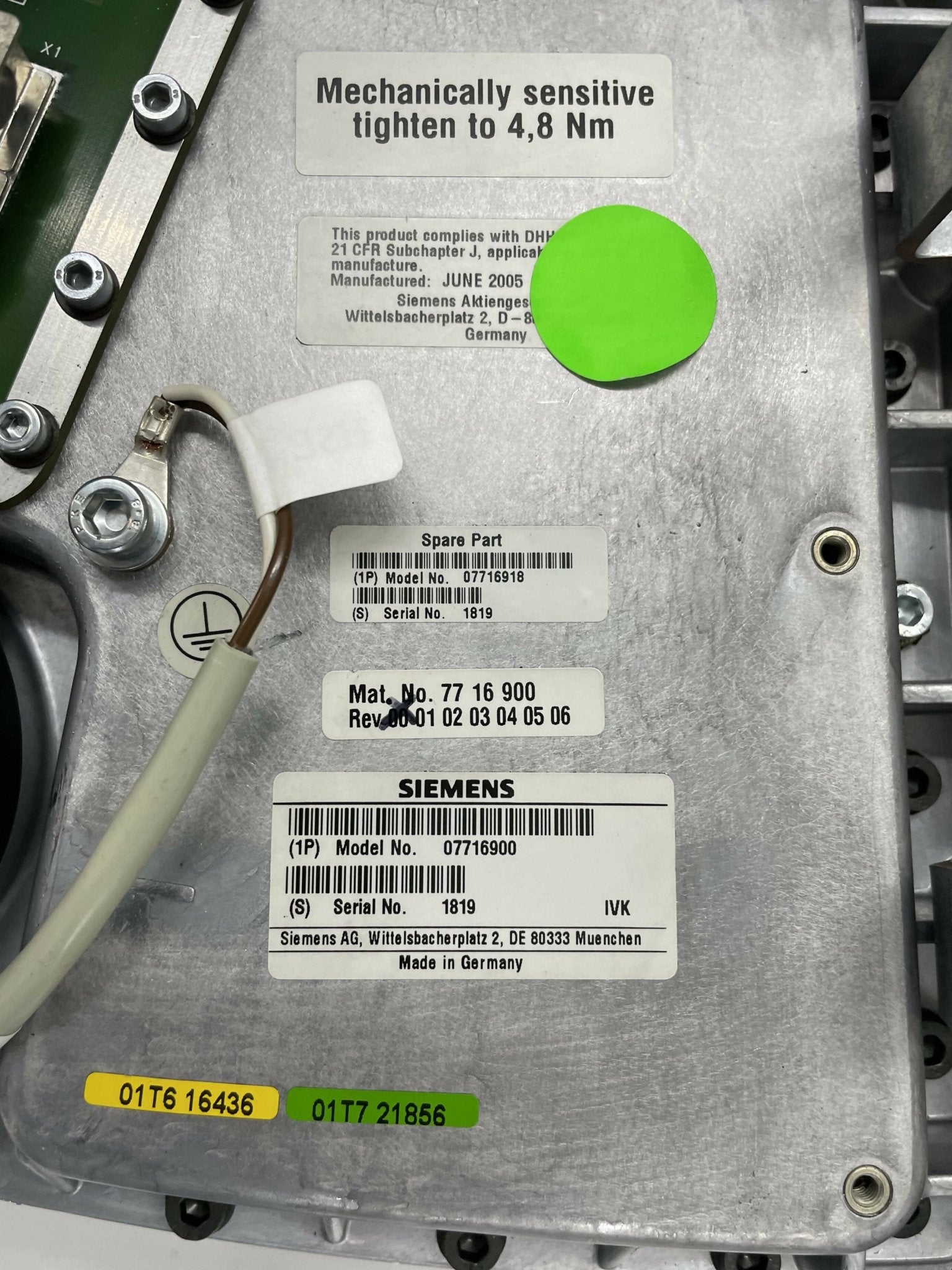 Siemens 7716900 - High Voltage HV Tank X-Ray Component Side View | Alo Tech Solutions
