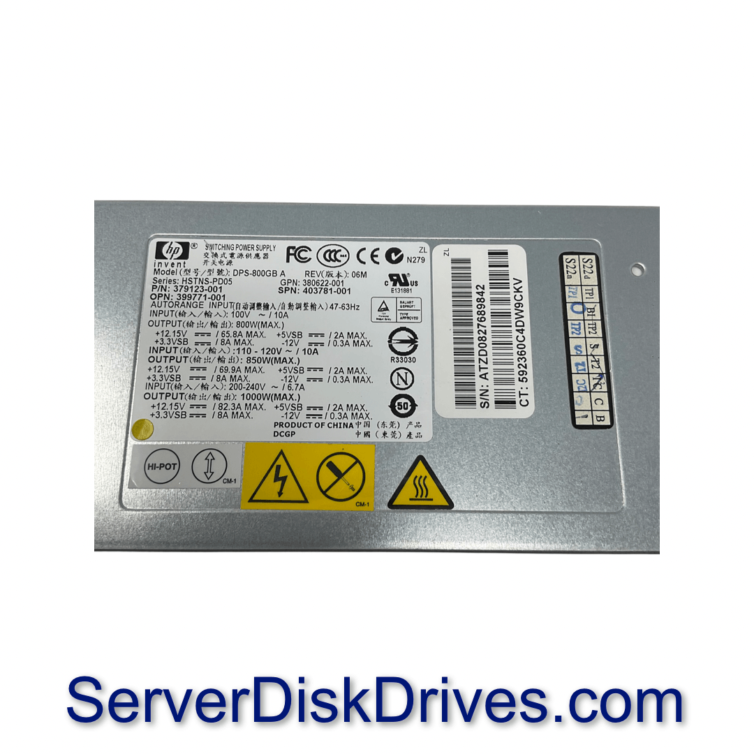 399771-001 HP 1000W RPS for DL380 ML350 370 G5