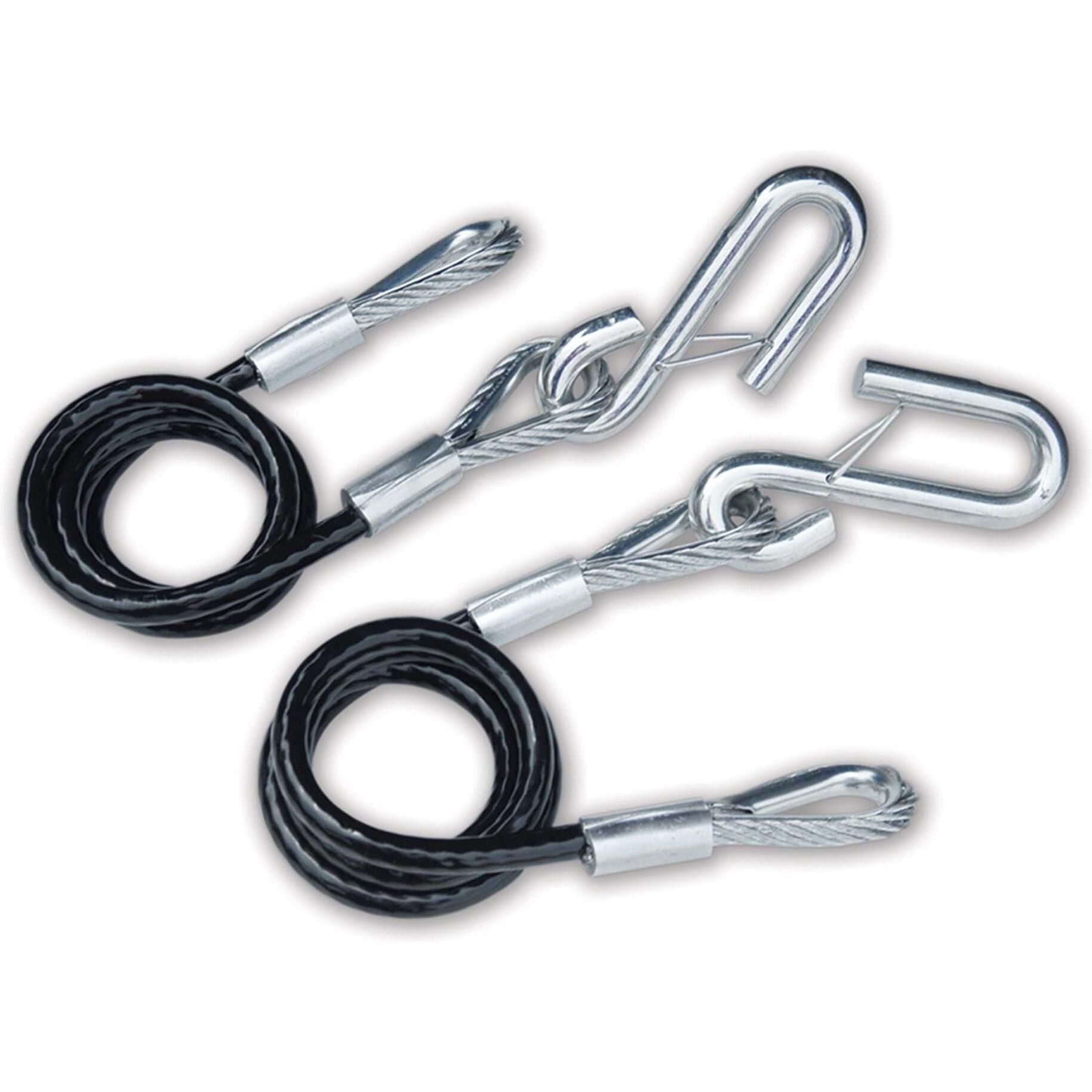 Tie Down Engineering 59537 36" Black Vinyl Jacketed Hitch Cables w/ "S" Hooks, Sold as Pair