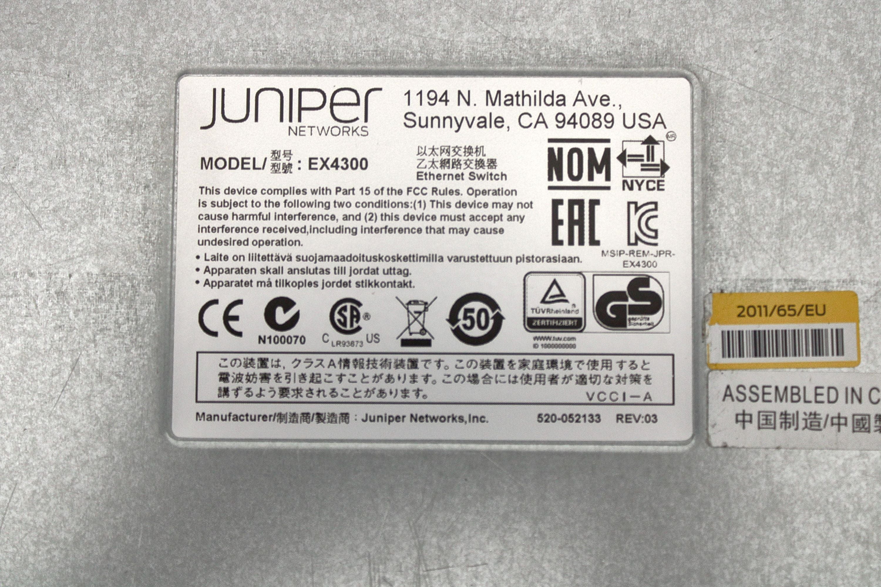 Juniper Networks EX4300-32F EX4300-32F Juniper EX4300 Series Ethernet