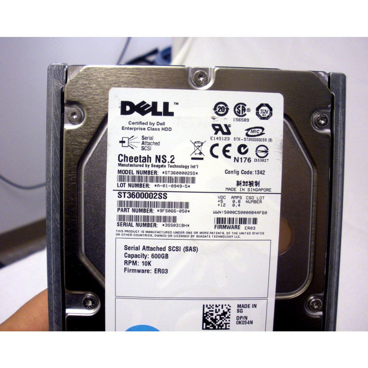 Dell K054N Seagate ST3600002SS 600GB 10K SAS 3.5in 6Gbps Hard Drive
