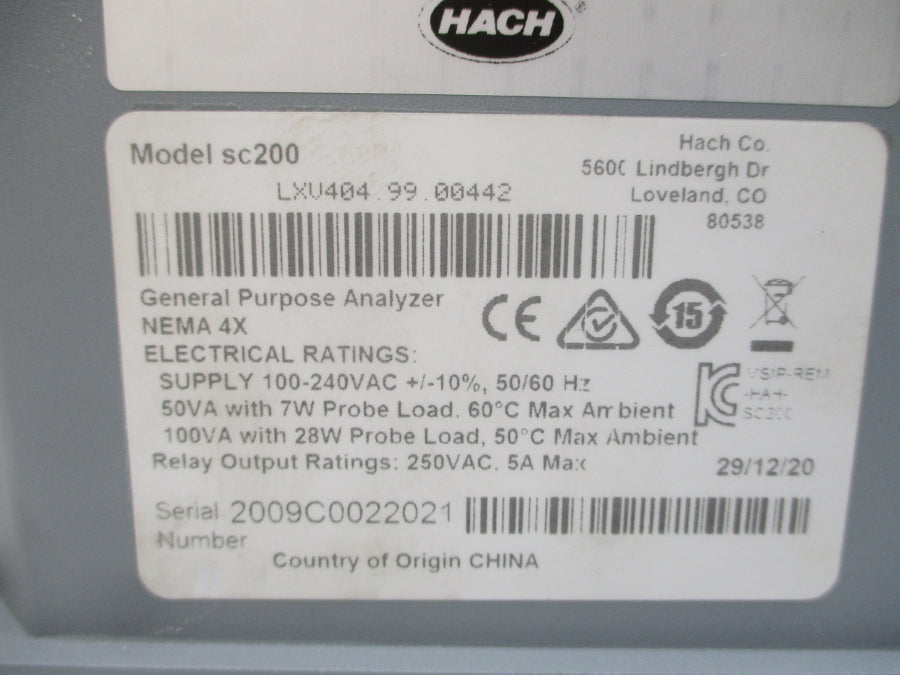 HACH SC200 LXV404.99.00442 100-240VAC 5A NSMP