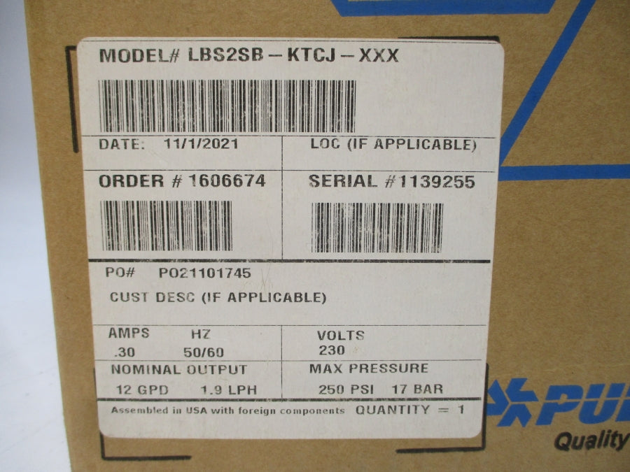 PULSAFEEDER LBS2SB-KTCJ-XXX 230V .30A 250PSI NSMP