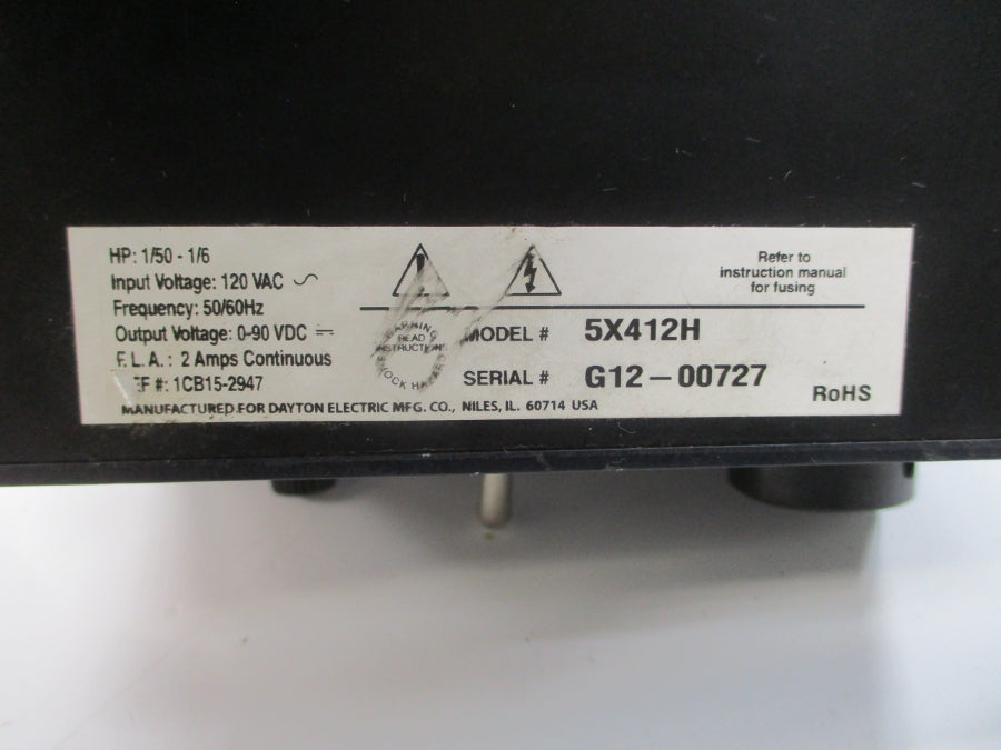 DAYTON 5X412H 120VAC 2A NSNP