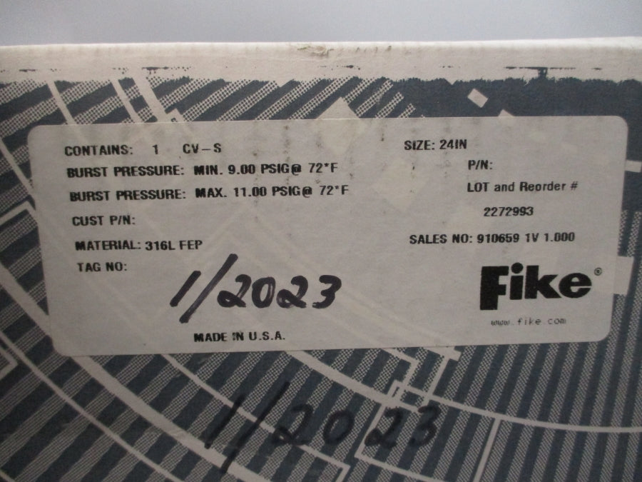 FIKE CV-S 9.00/11.00PSI 72'F 24" NSFS