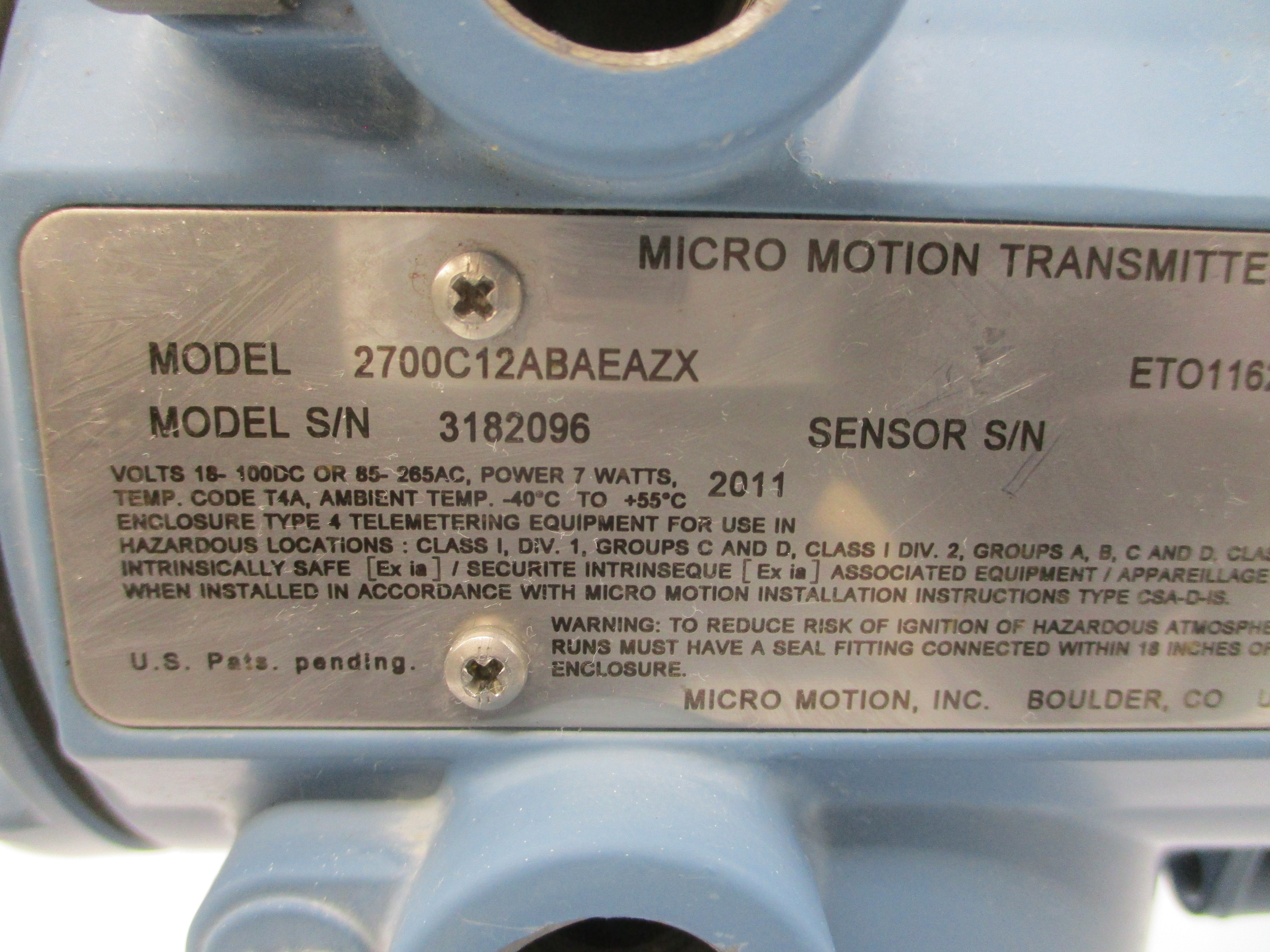 MICRO MOTION 2700C12ABAEAZX 85-265VAC UNMP