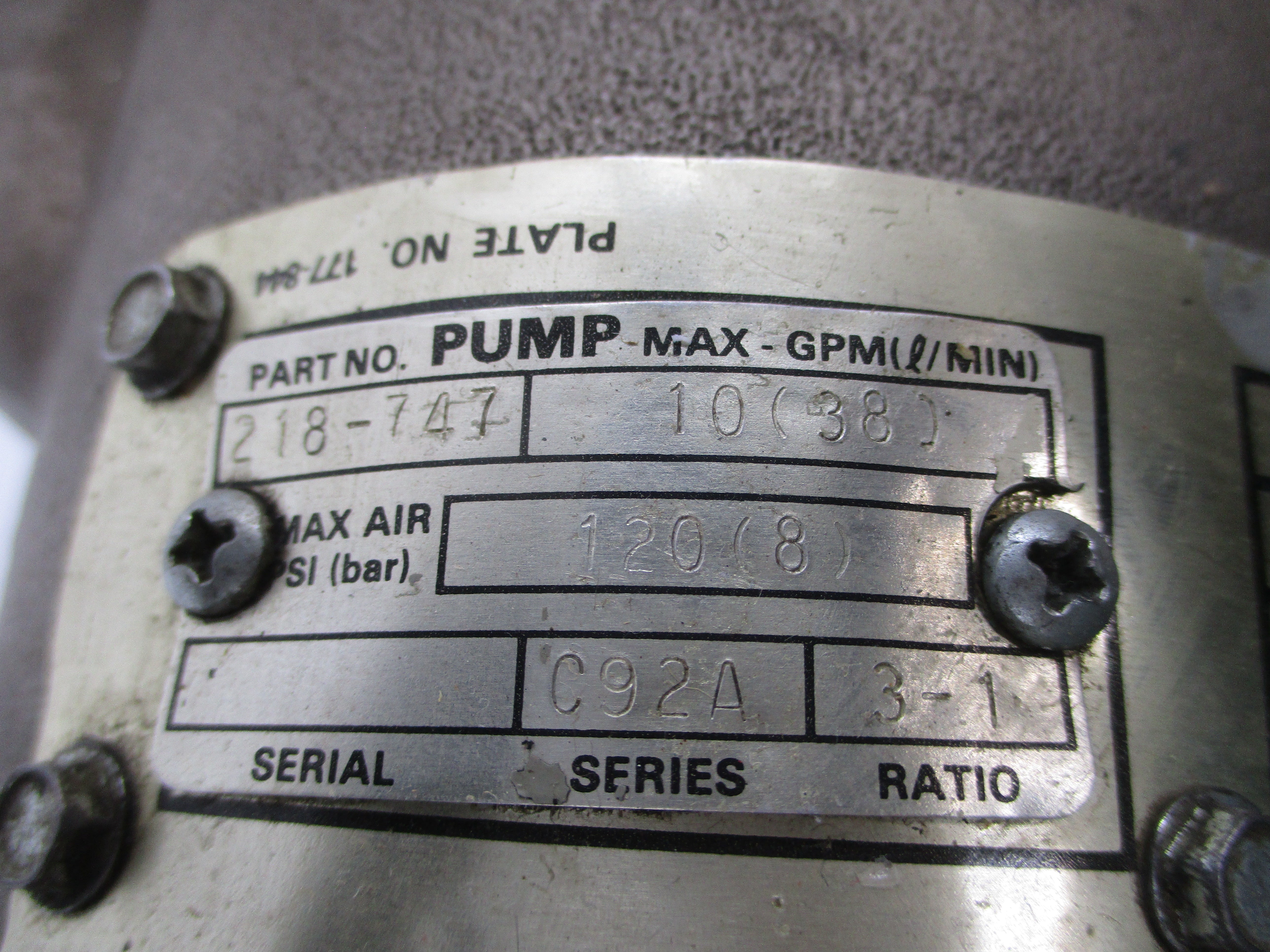 GRACO 218-747 SER. C92A 120PSI UNMP