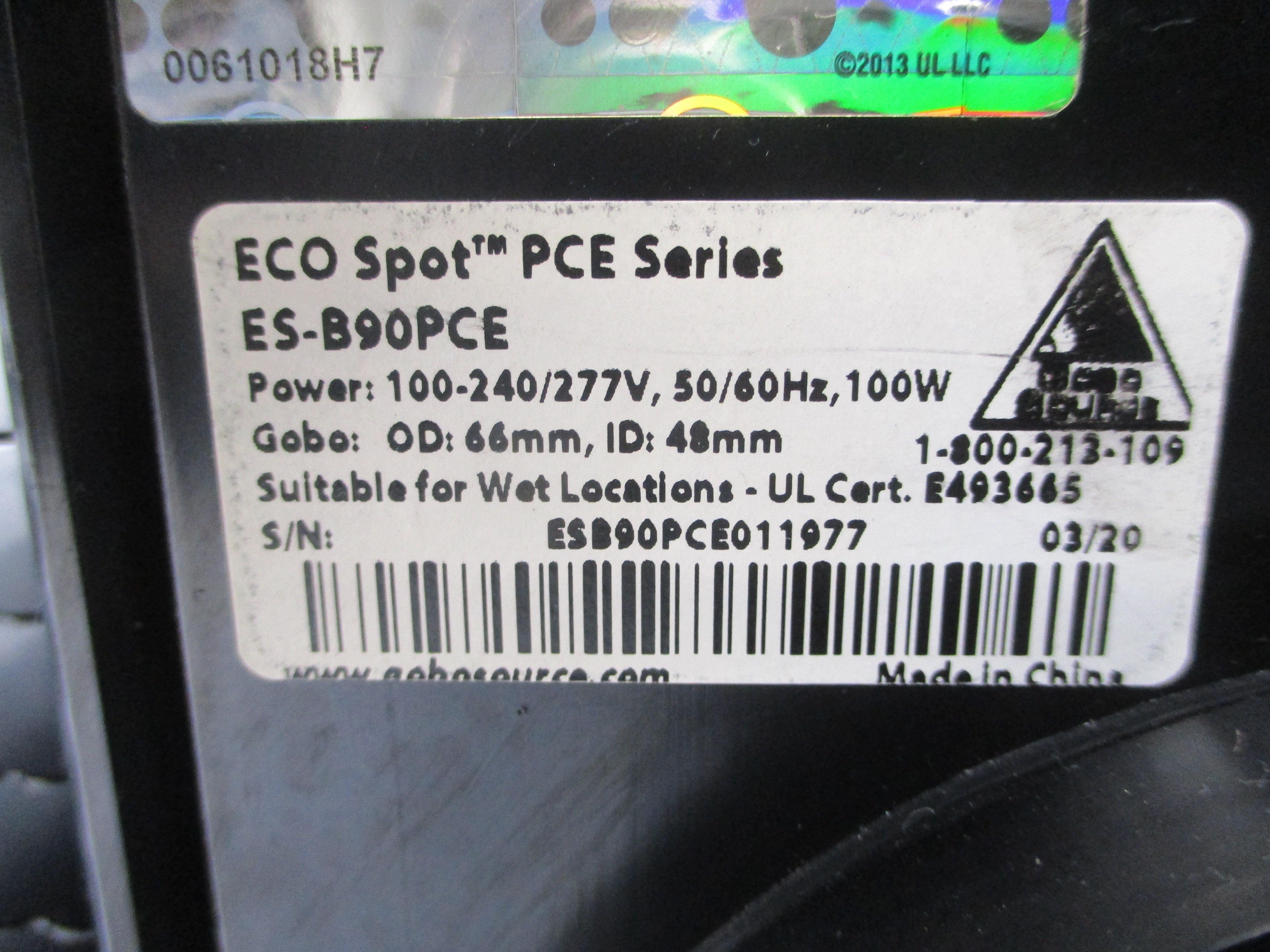GOBO SOURCE 90PCE ESB90PCE180418 100-250V 1.4A NSNP