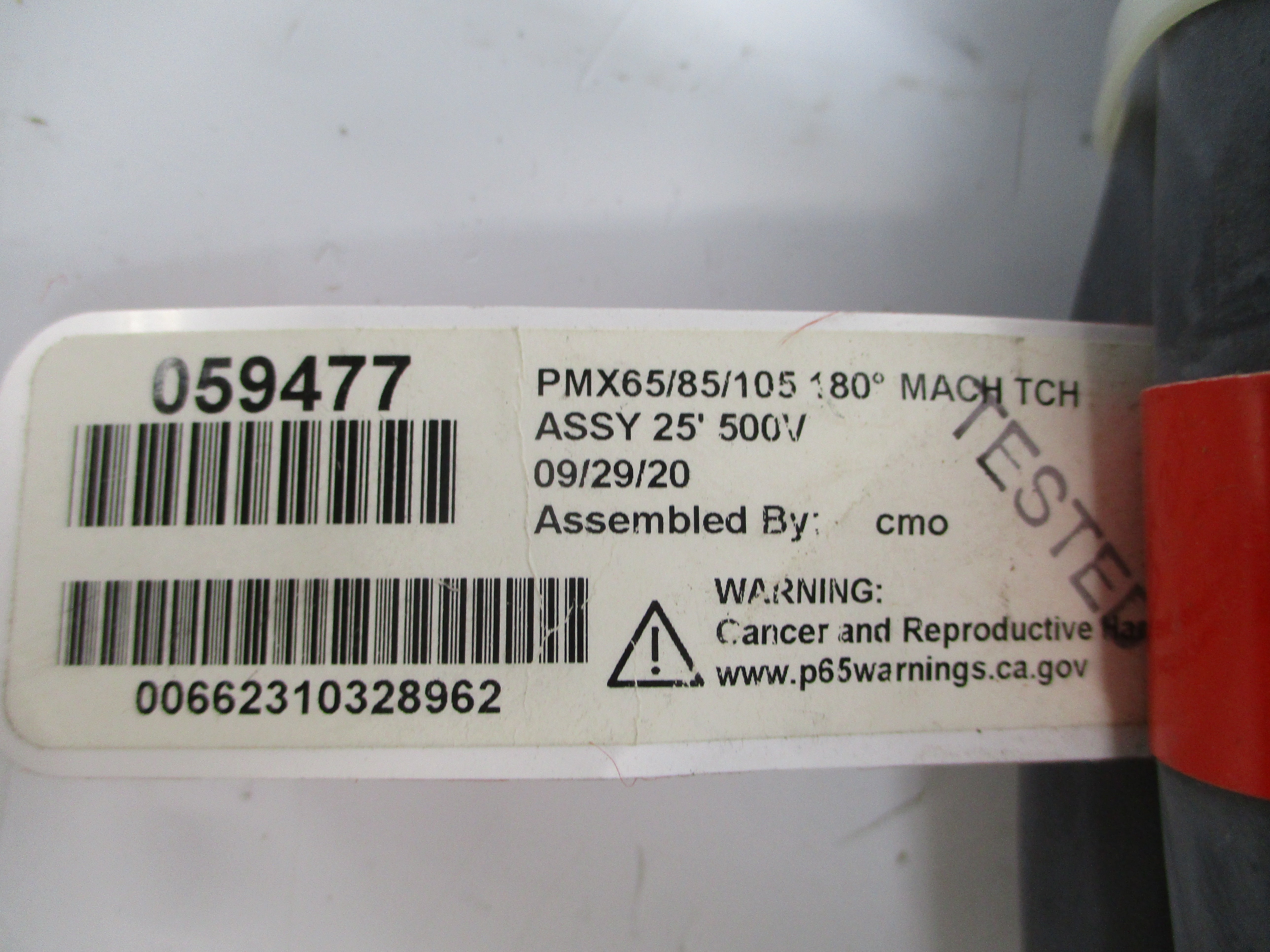 HYPERTHERM 059477 PMX65/85/105 500V 25' NSNP