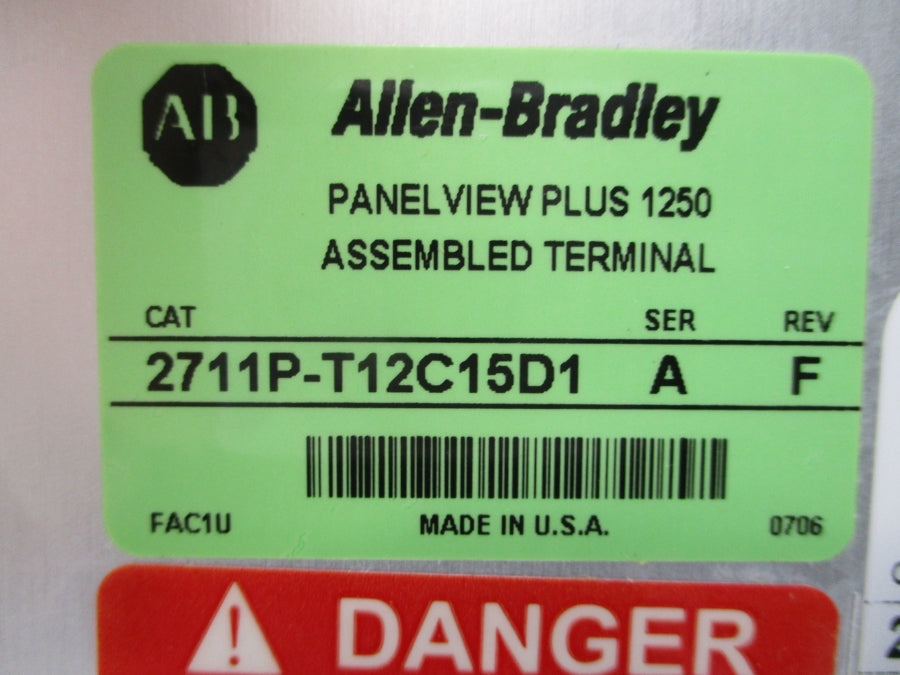 ALLEN BRADLEY 2711P-T12C15D1 SER. A REV. F NSMP