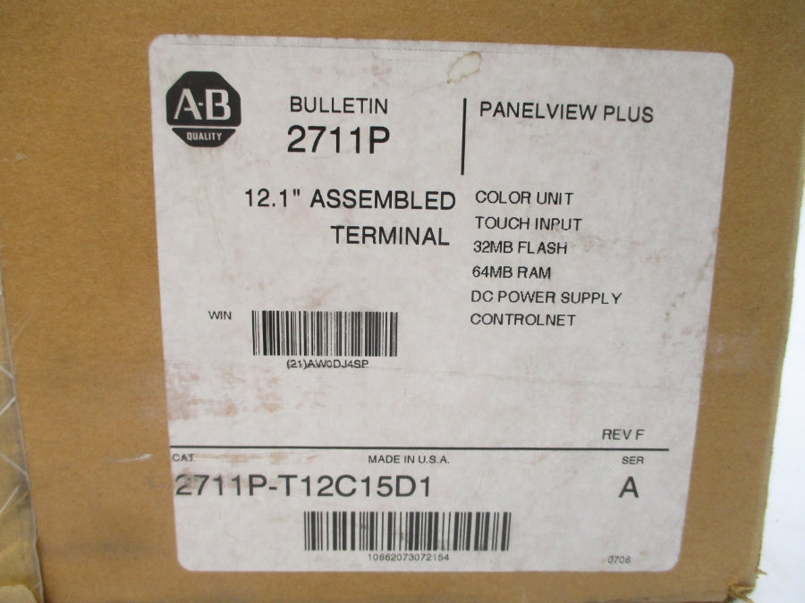 ALLEN BRADLEY 2711P-T12C15D1 SER. A REV. F NSMP
