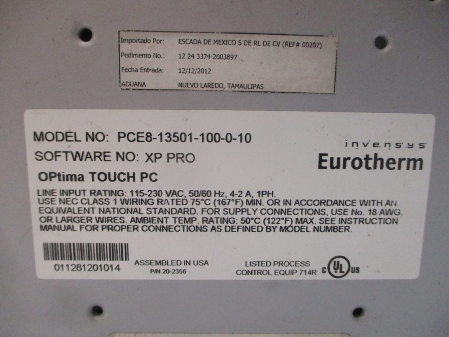 EUROTHERM PCE8-13501-100-0-10 115-230VAC 4-2A UNMP