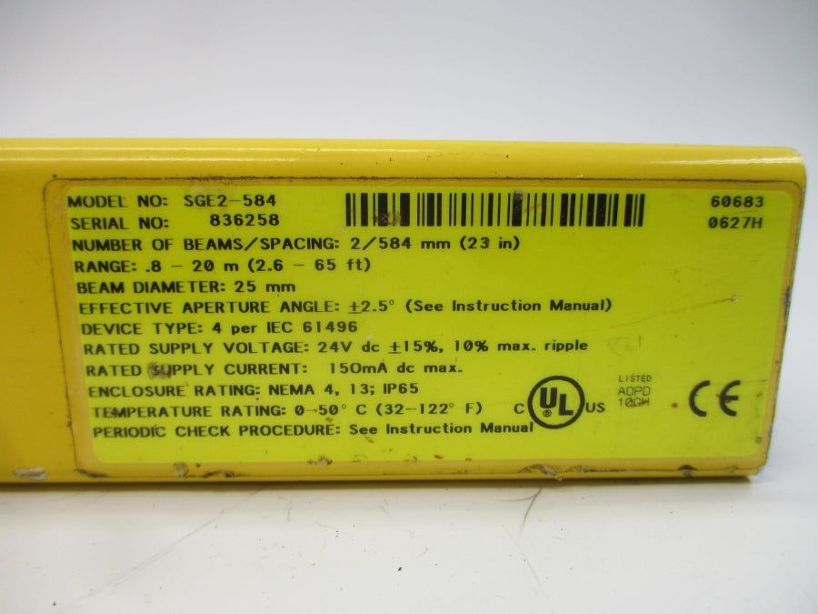 LIGHT CURTAIN SGE2-584 24VDC (AS PICTURED) UNMP