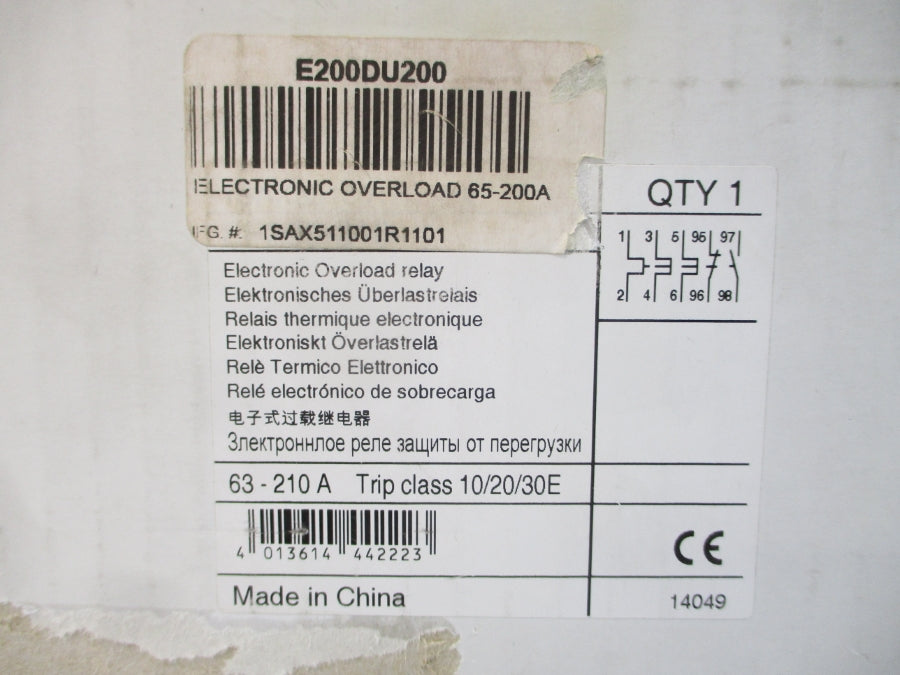 ABB E200DU200 1SAX511001R1101 500V 60-200A NSMP