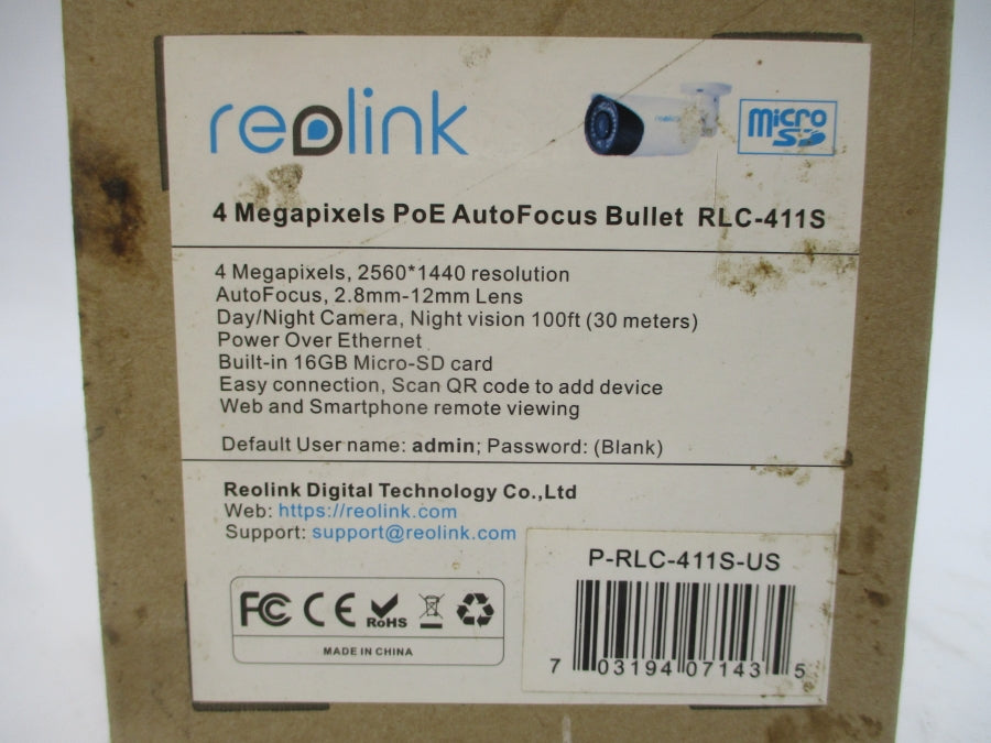 REOLINK DIGITAL TECHNOLOGY RLC-411S 12VDC NSMP