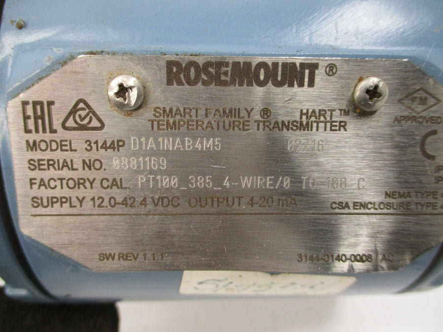 ROSEMOUNT 3144PD1A1NAB4M5 12.0-42.4VDC UNMP