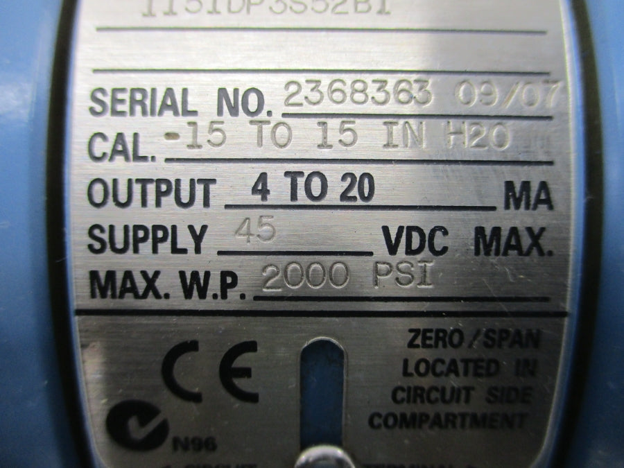 ROSEMOUNT 1151DP3S52B1 45VDC 2000PSI NSNP