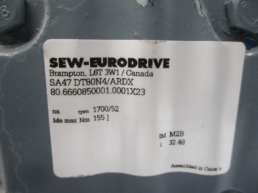 SEW-EURODRIVE SA47DT80N4/ARDX 240/480V 3.55/1.77A NSNP