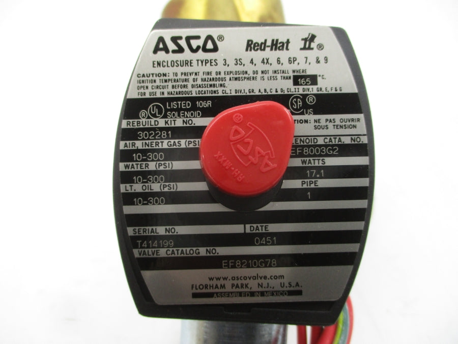 ASCO EF8210G78 110/120V 10-300PSI 1" NSMP