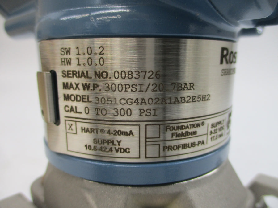 ROSEMOUNT 3051CG4A02A1AB2E5H2 10.5-42.4VDC 300PSI NSMP