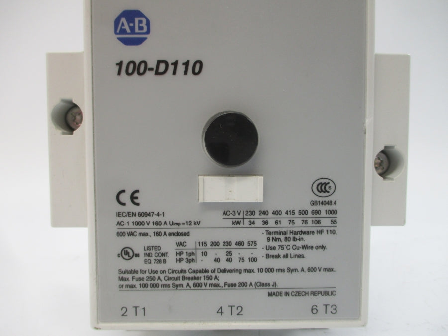 ALLEN BRADLEY 100-D110 230V 160A NSNP