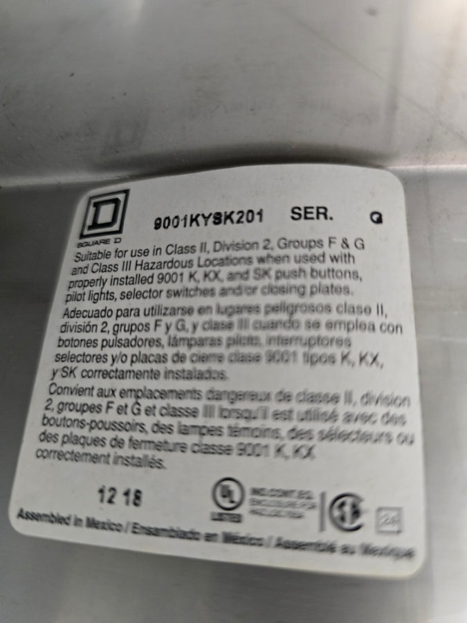 SQUARE D 9001KYSK201 SER. G NSMP