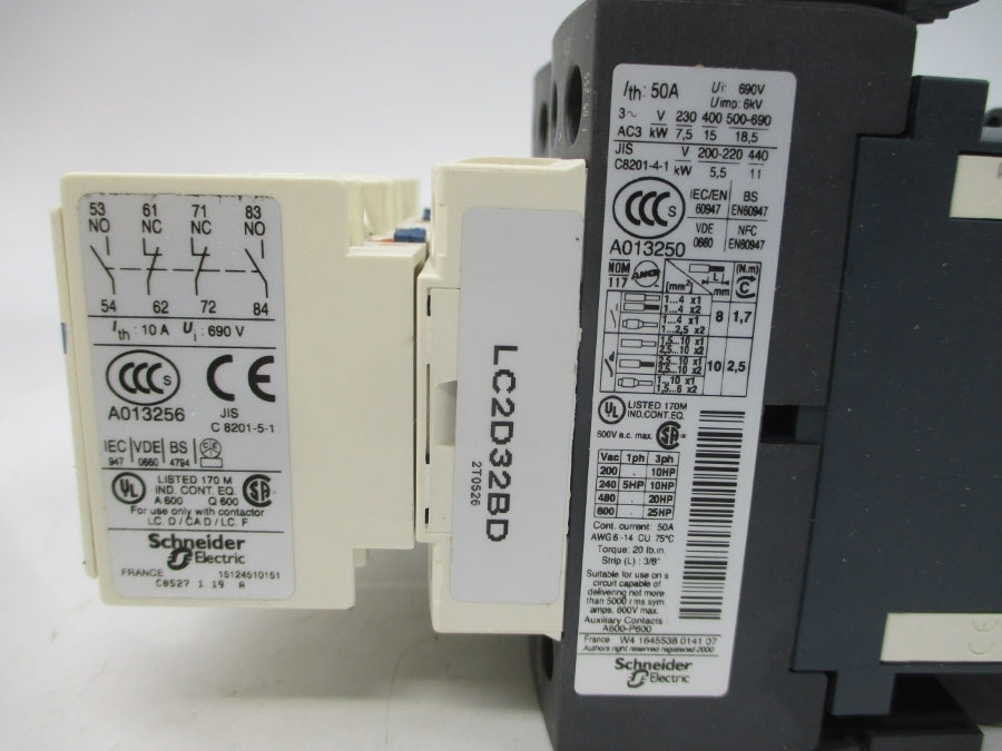 TELEMECANIQUE LC2D32REQ3827G17 24VDC 50A NSMP