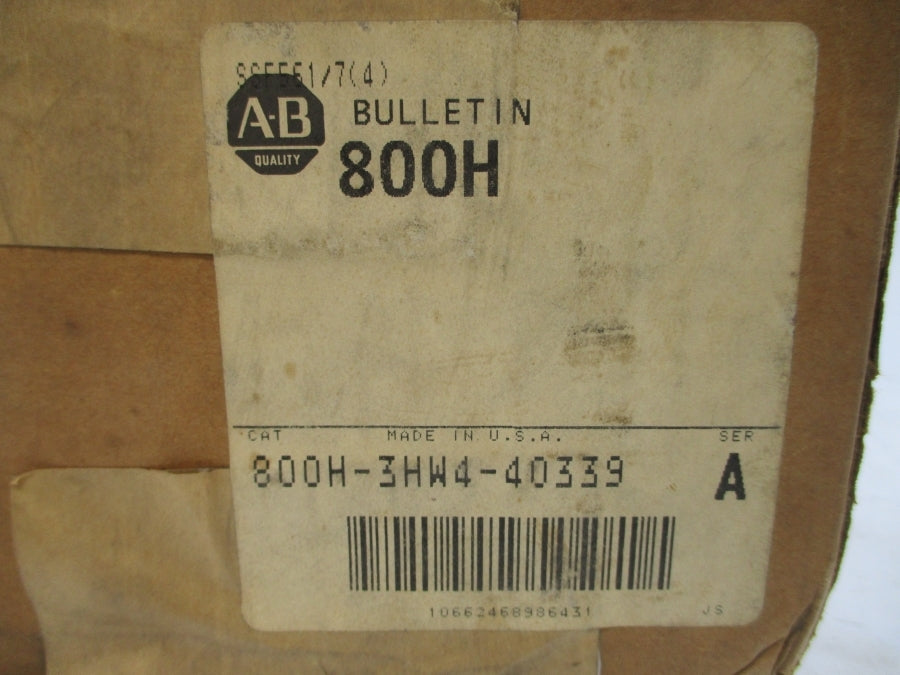 ALLEN BRADLEY 800H-3HW4-40339 SER. A (BR/WH) NSMP