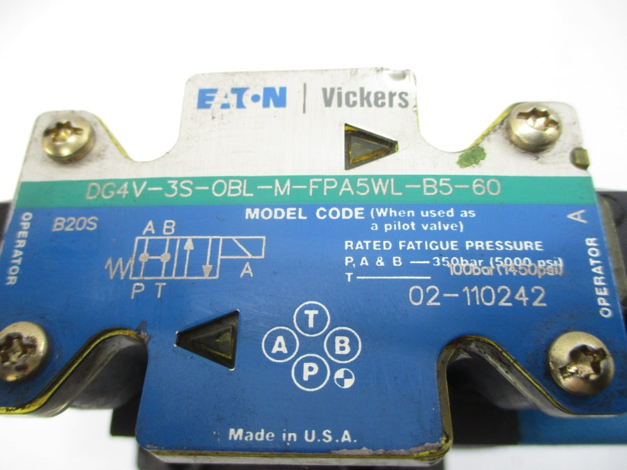 EATON CT5100AFMFPA5WLB5100 02-394064 110/120V .48/.46A 1500/3000PSI NSNP