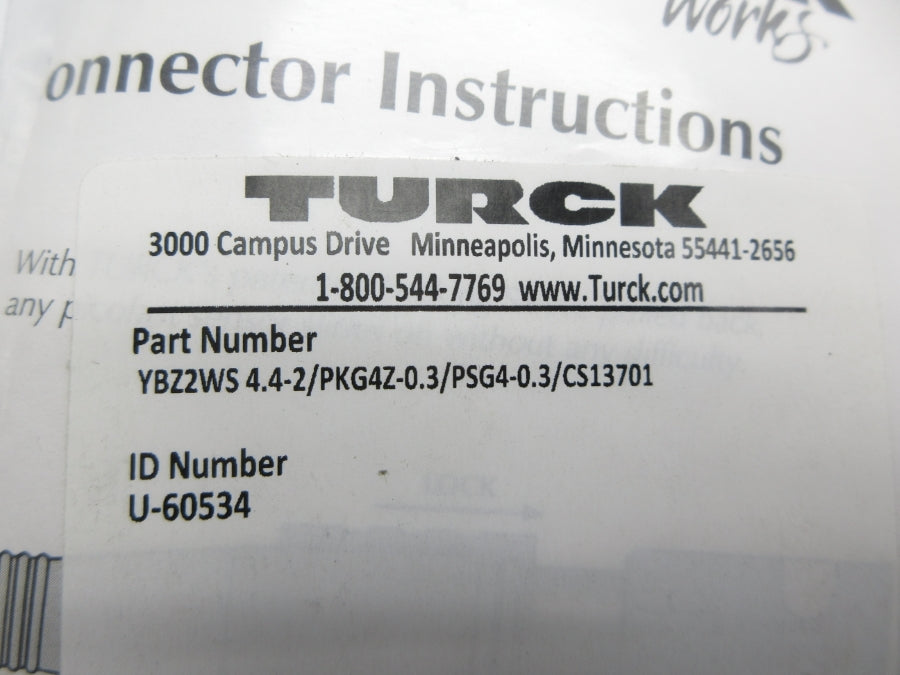 TURCK YBZ2WS4.4-2/PKG4Z-0.3/PSG4-0.3/CS13701 U-60534 NSMP