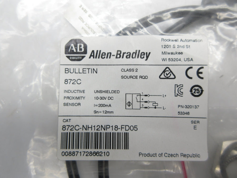 ALLEN BRADLEY 872C-NH12NP18-FD05 SER. E 10-30VDC NSMP