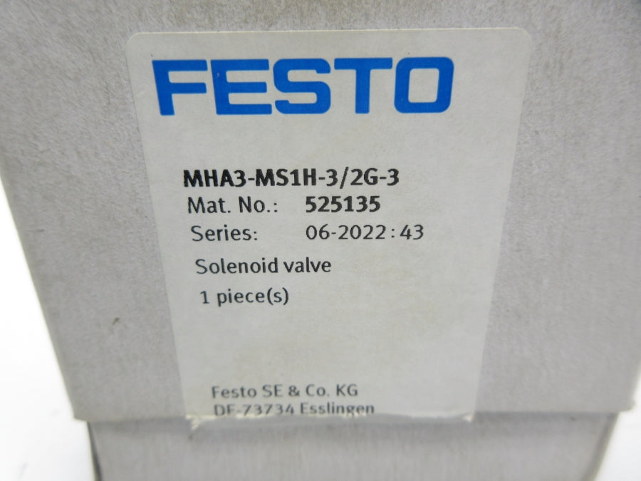 FESTO MHA3-MS1H-3/2G-3 525135 21.6-26.4VDC NSMP