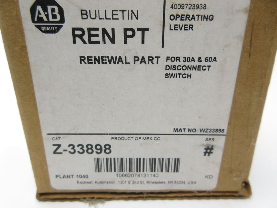 ALLEN BRADLEY Z-33898 (BLACK) (BR/WH) NSMP