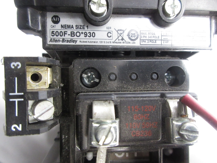 ALLEN BRADLEY 500F-BOD930 SER. C 110/115-120V UNMP
