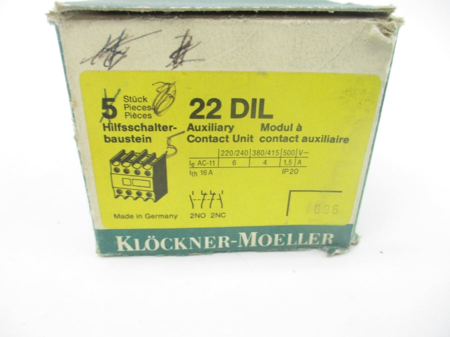 KLOCKNER MOELLER 22DIL 600VAC 15A (PKG OF 5) NSMP