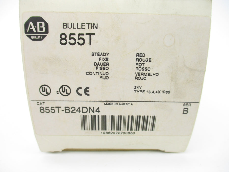 ALLEN BRADLEY 855T-B24DN4 SER. B 24VAC/DC 0.271A (WH) NSMP
