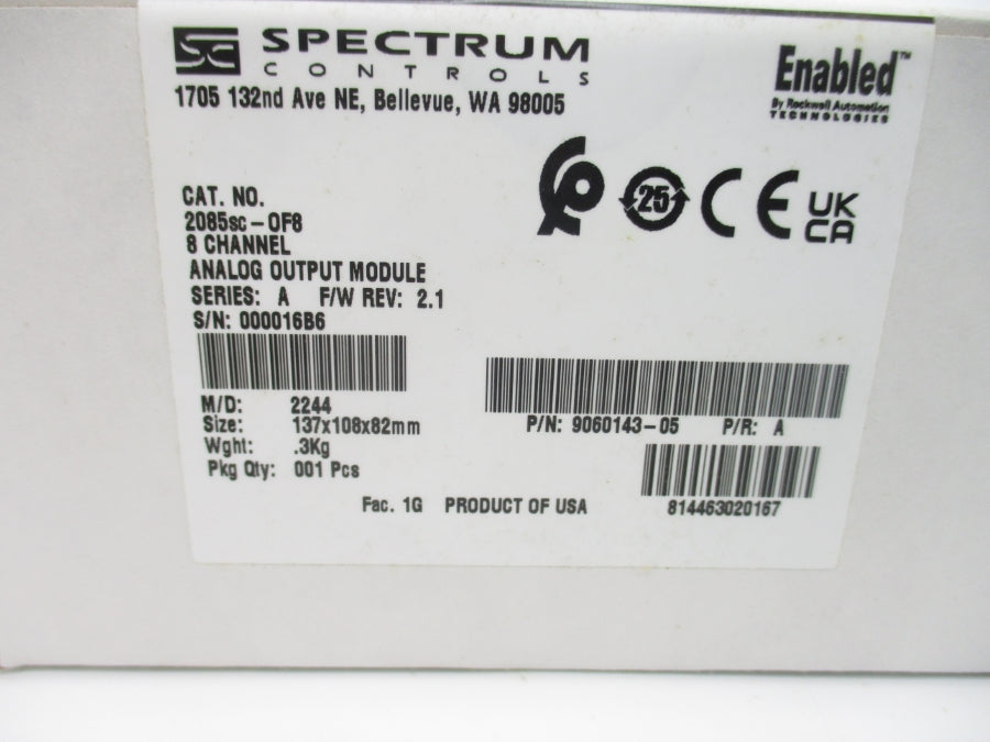 SPECTRUM CONTROLS 2085SC-OF8 9060143-05 SER. A F/W 2.1 NSFS