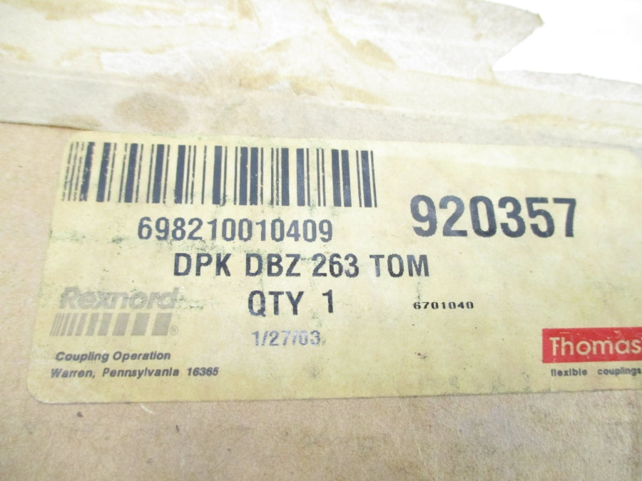 REXNORD 920357 DPKDBZ263TOM NSFS
