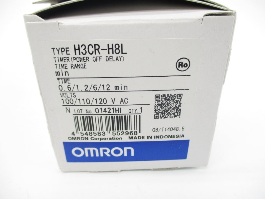 OMRON H3CR-H8L 100/110/120VAC 0-.6/1.2/6/12M NSMP