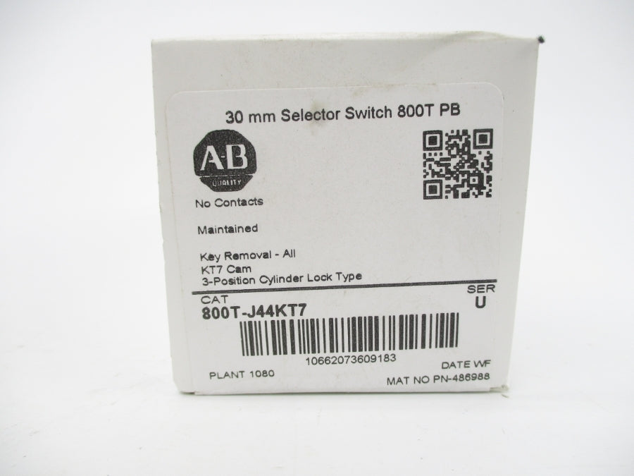 ALLEN BRADLEY 800T-J44KT7 SER. U (WH) NSMP