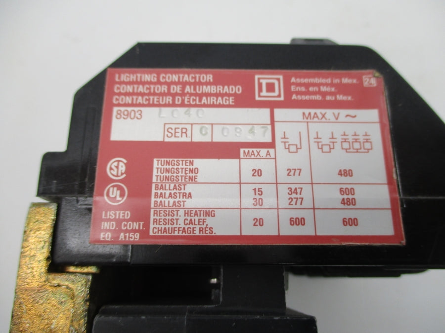 SQUARE D 8903LC40 SER. C 110/120V 20A NSNP