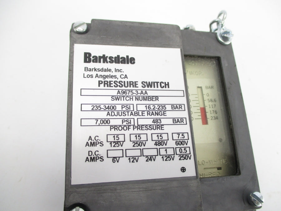 BARKSDALE A9675-3-AA  600VAC 7.5A 235-3400PSI NSNP