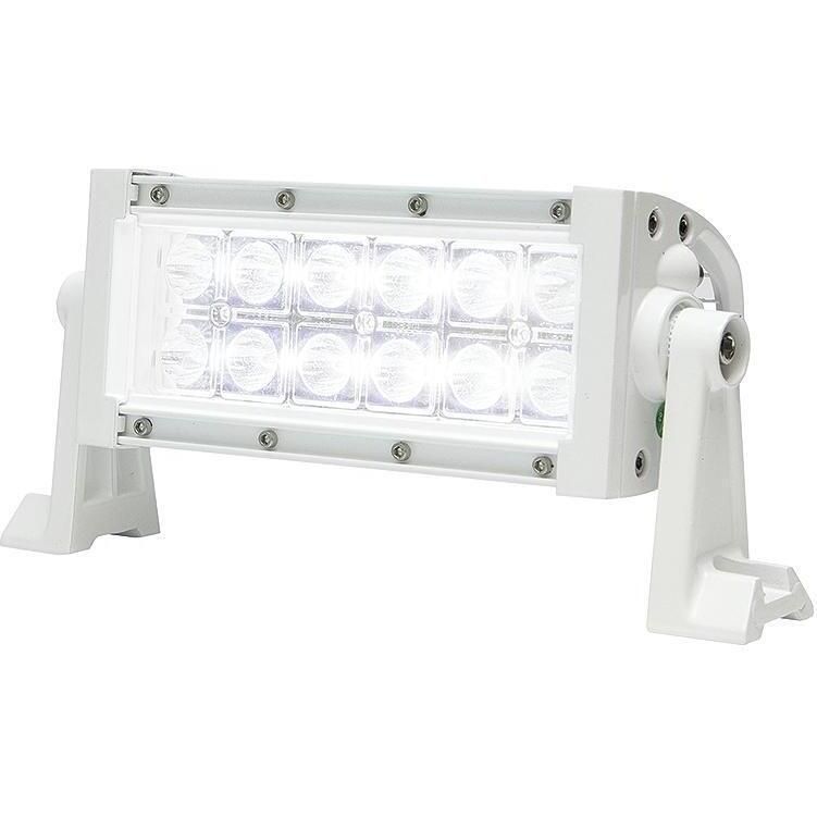 Seachoice UCL23CWSCH 51703 LED Spot/Flood Light Bar, White Housing, 12 LEDs, 7.25", 12/24V