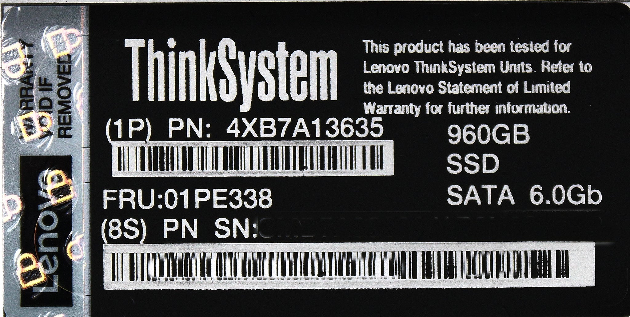 Lenovo 01PE338 960GB S4610 SATA 6G 2.5" HDD