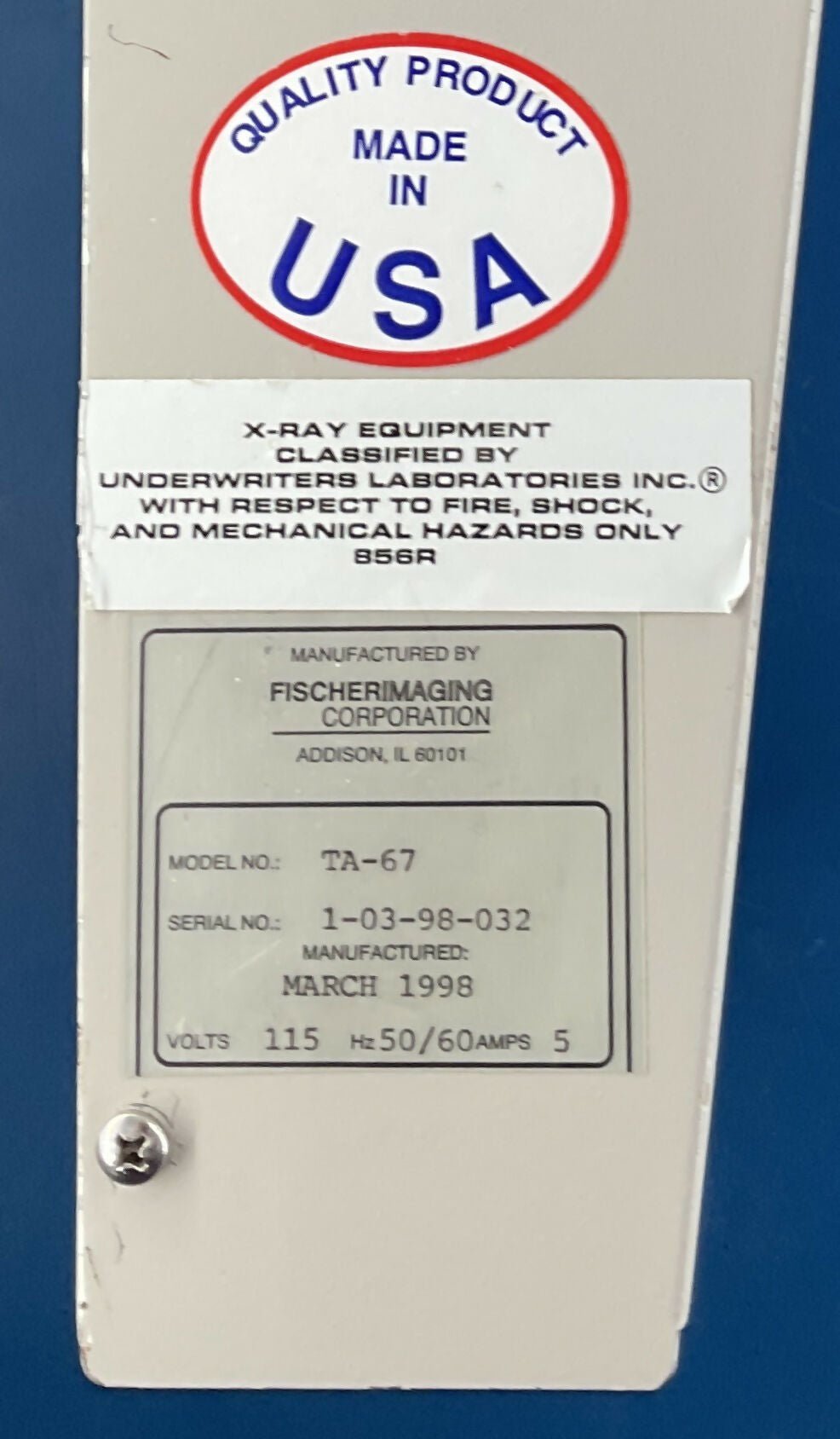 LINEAR TOMOGRAPHIC CONTROL (TA-67) FISCHER