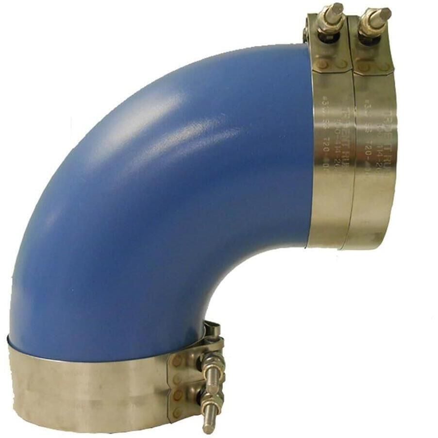 Trident Marine 290V3000-S/S Trident Blue Silicone "VHT" 90 Degree Elbow w/T-Bolt, Clamps, 3"