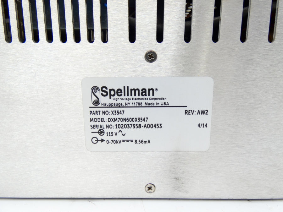 SPELLMAN DXM70N600X3547 X3547 REV. AW2 115V UNMP