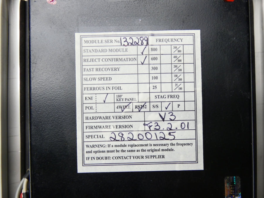 METTLER TOLEDO SAFELINE 28200125 F/W 3.2.01 VER. V3 UNMP