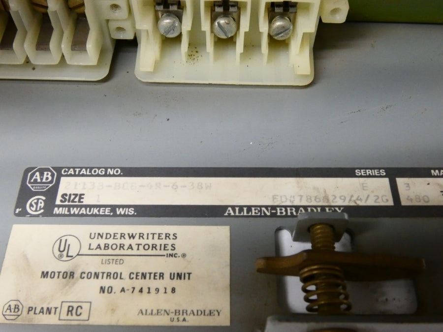 ALLEN BRADLEY 2113B-BDB-4R-6-38W SER. E 480V (AS PICTURED) NSNP
