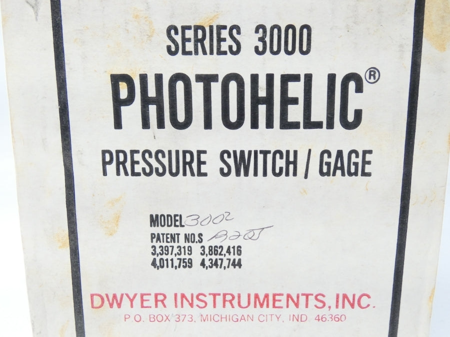 DWYER A3002 120VAC 10A 25PSI 0-2" NSMP